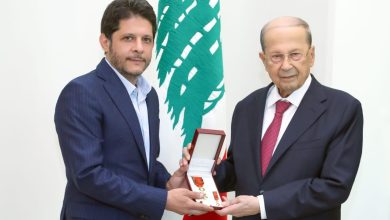 صورة ‎وسام الأرز من رئيس الجمهورية اللبنانية لمعين شريف