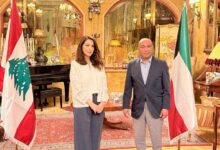 صورة سفير دولة الكويت الجديد لدي لبنان يزور دارة الفنانة ماجدة الرومي في لفتة تقديرية