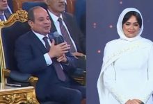صورة الرئيس السيسي يدعو للفنانه هبة مجدي بالشفاء علي الهواء باحتفالية المولد النبوي الشريف