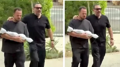 صورة حالة من الحزن تخيم علي الفنان ماجد المصري لوفاة حفيده